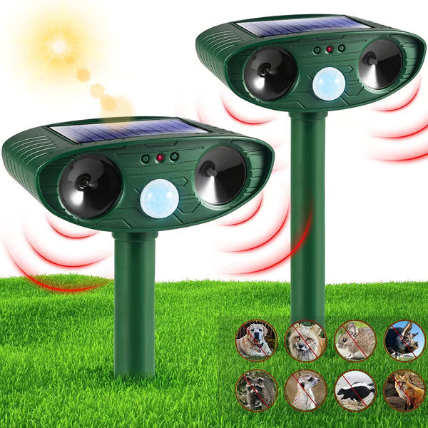 Solar-Powered Animal Repeller, Deer Repellent Devices, Waterproof Ultrasonic Pest Repellent