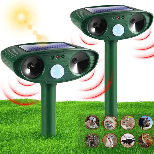 Solar-Powered Animal Repeller, Deer Repellent Devices, Waterproof Ultrasonic Pest Repellent