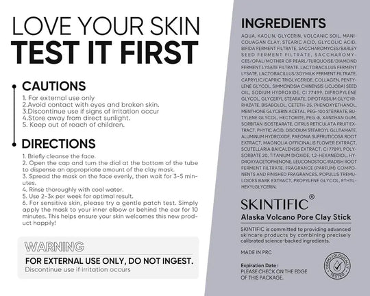 SKINTIFIC Clay Stick 2PCS Combo – Mugwort Clarifying / Volcano Detox / Bright Boost Even Tone Deep Pore Cleansing Oil Control Non-Stripping