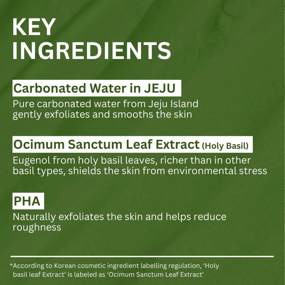 P.CALM Holy Basil Carbonated Mask: Deep Pore Cleanser, Blackhead & Sebum Control