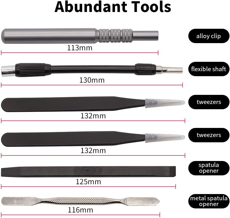 26 in 1 Precise Screw Driver Bit Set, 20 Bits (Phillps, Slotted, Torx, Hex and other 5 kinds of Bits), Flexible Shaft
