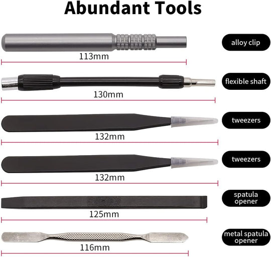 26 in 1 Precise Screw Driver Bit Set, 20 Bits (Phillps, Slotted, Torx, Hex and other 5 kinds of Bits), Flexible Shaft