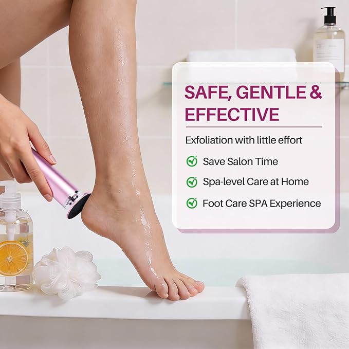 LIONVISON Electric Foot Callus Remover: Adjustable Speed Foot File for Cracked Heels - Working Women's Summer Pedicure Tool with 60pcs Sandpaper Discs - Dead Skin Remover for Dry Feet at-Home