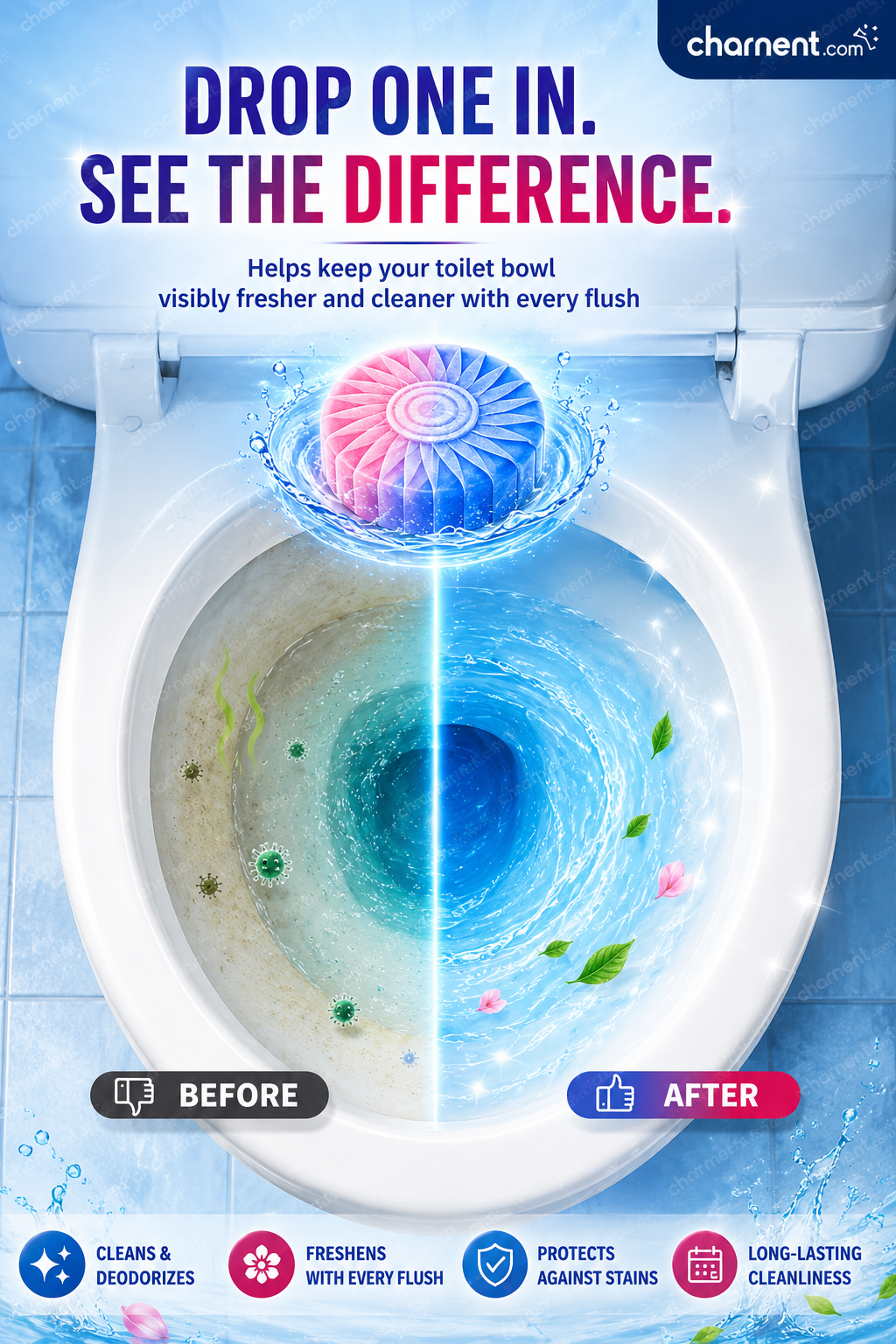 ⏳Today Only: 50% Off⏰Dual-Color Toilet Cleaning Agent