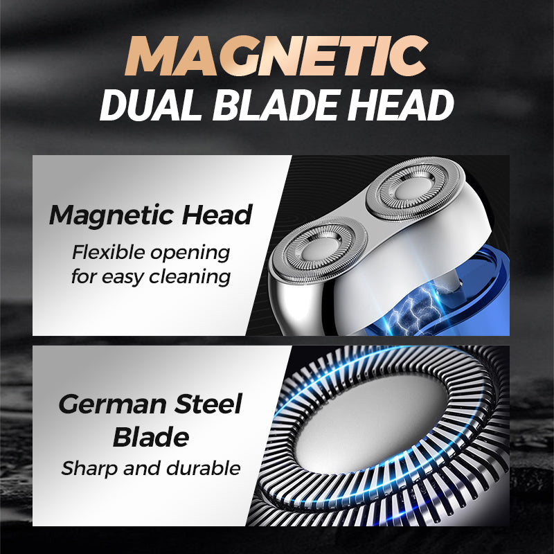 🎁Hot Sale🔋 Mini double-ended shaver! 0.1mm Knife Mesh 7500 rpm motor