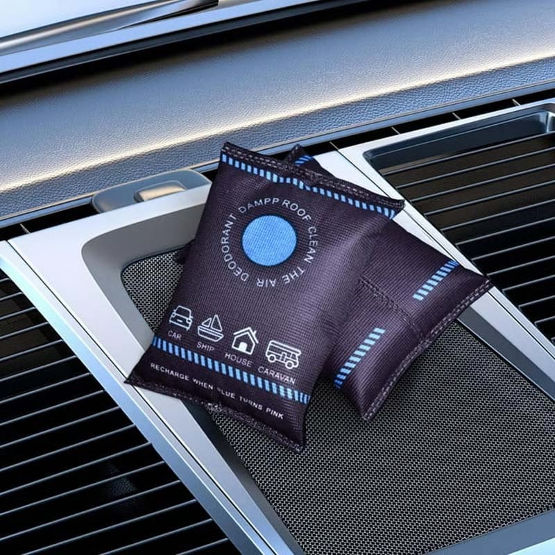 ❄️ BUY 2 GET 3 FREE! 🌬️ REUSABLE DEHUMIDIFIER BAG - Color-Changing Indicator, High-Capacity Moisture Absorption for Closet, Car and Basement 🚗👕