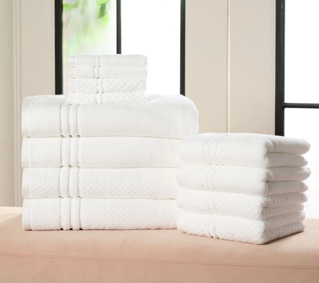 Home Reflections 100% Cotton Solid & Texture 12-pc Towel Set