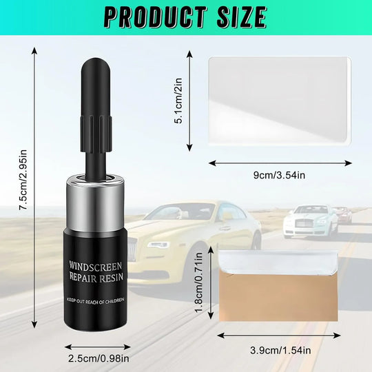 Quick Fix Glass Repair Kit| Works on Windshields & Phones