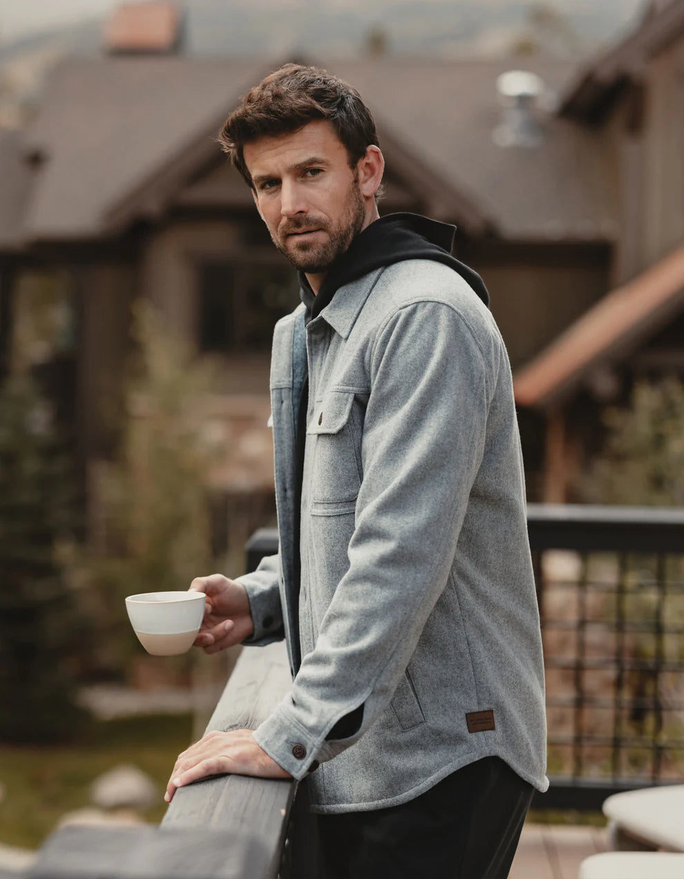 Met flanel gevoerd werkkledingjack in marineblauwe ruit