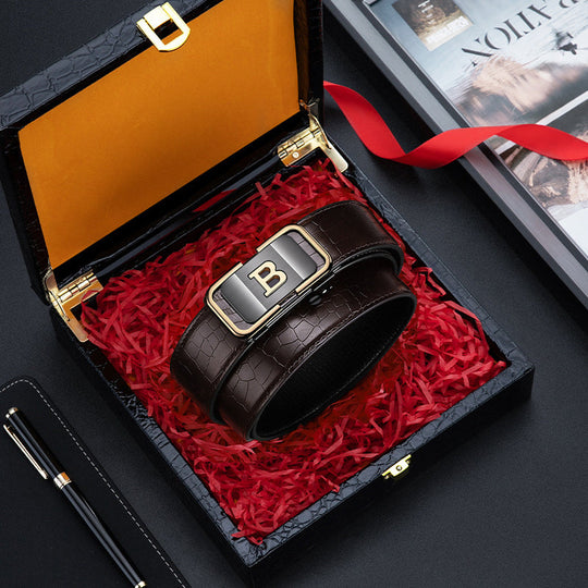 🏆Flash Sale 50K+ SOLD! 🔥Men's Crocodile-Patterned Automatic Buckle Belt
