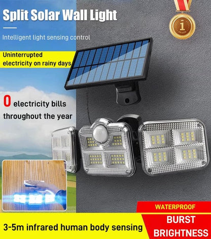 🎁 Hot Sale 49% OFF 🔥Three Heads Solar Wall Light