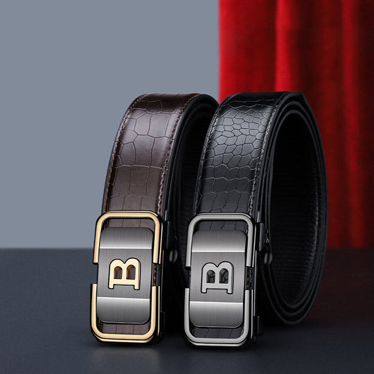 🏆Flash Sale 50K+ SOLD! 🔥Men's Crocodile-Patterned Automatic Buckle Belt