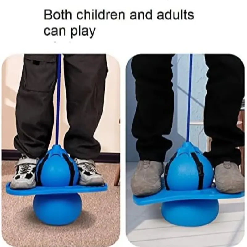 Pogo Jumper with Handle and Ball Pump, High-Bounce Trick Board Pogo Ball Toy with Safety Features, Fun Jumping Toy for Kids, Boys, Girls and Adults
