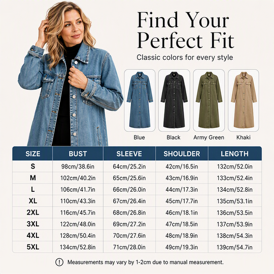 ⏳Time-Limited Special⏰Women’s Casual Longline Button-Up Denim Coat