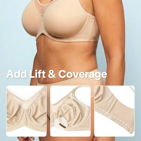 Comfort Cooling Minimiser Bra Full Coverage Underwired Seamless T-Shirt Bra
