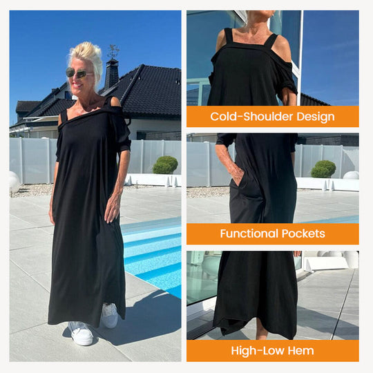 🏖️2025 Summer Specials🌴Women's Casual Cold Shoulder Maxi Dress