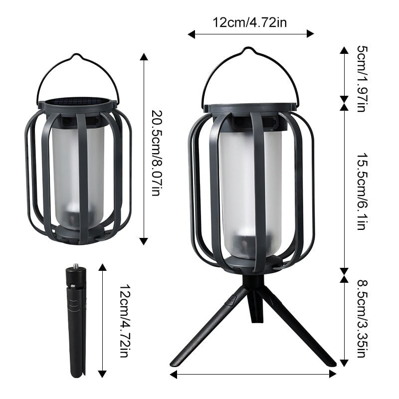 BougeRV 9 inch Solar lantern outdoor light with base, solar lantern outdoor waterproof light