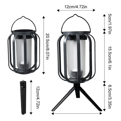 BougeRV 9 inch Solar lantern outdoor light with base, solar lantern outdoor waterproof light