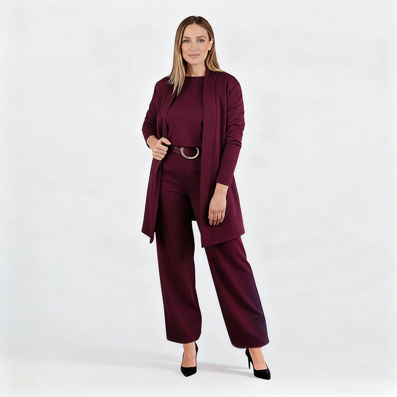 ✈️Free Shipping✈️Elegant Longline Cardigan & Top & Pants 3-Pieces Set
