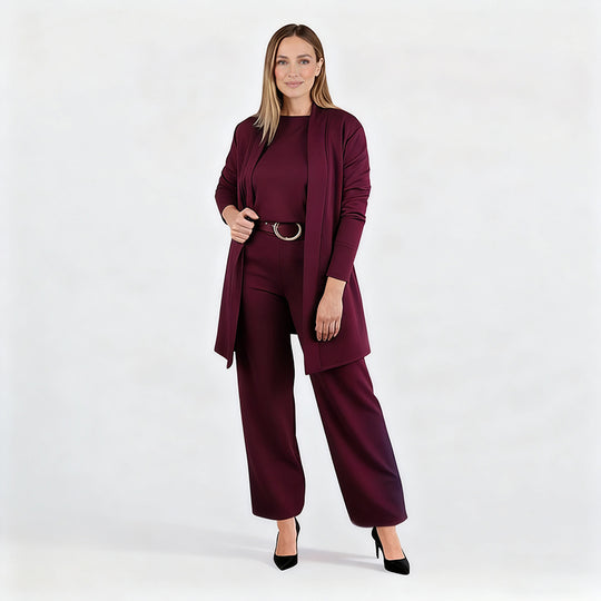 ✈️Free Shipping✈️Elegant Longline Cardigan & Top & Pants 3-Pieces Set