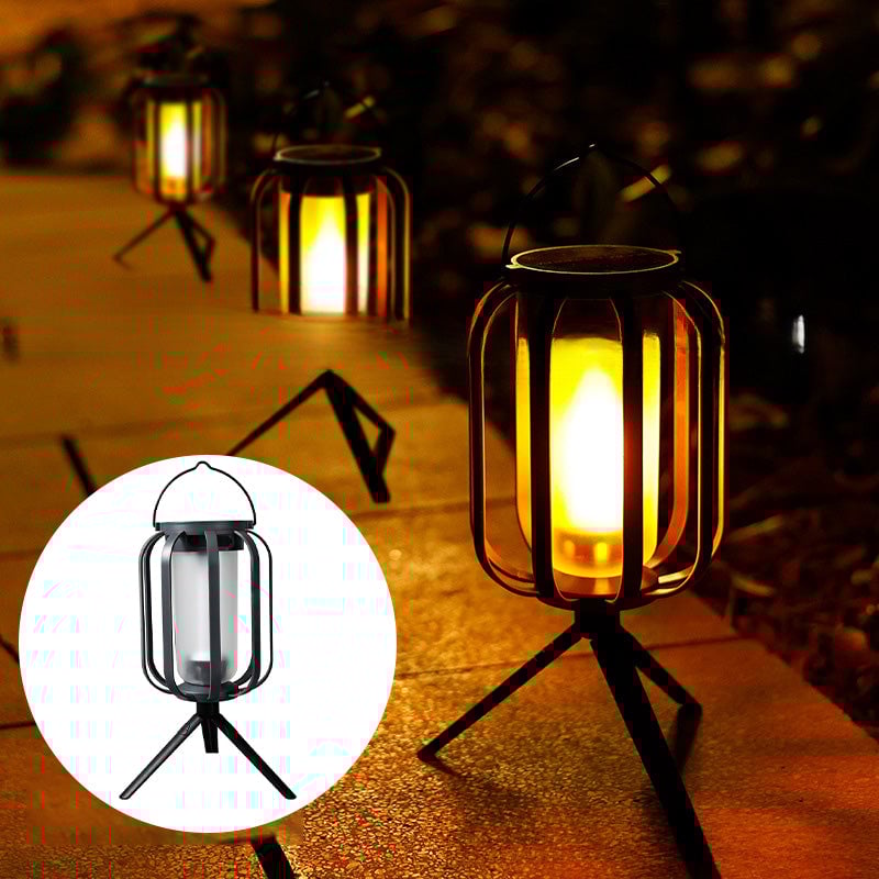 BougeRV 9 inch Solar lantern outdoor light with base, solar lantern outdoor waterproof light
