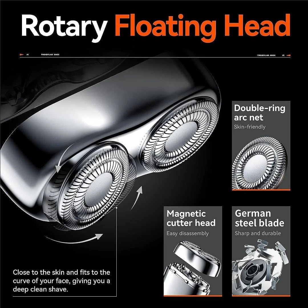 🎁Hot Sale🔋 Mini-dobbeltbarbermaskine! 0,1 mm Knive Mesh 7500 rpm motor