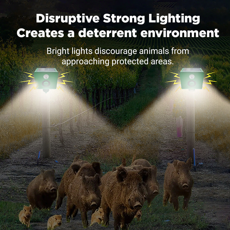 🔥2025-ös FORRÓ AKCIÓ🔥Állatriasztó napelemes figyelmeztető lámpák hangos hangerővel