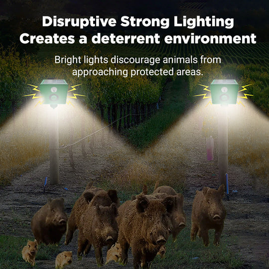 🔥2025-ös FORRÓ AKCIÓ🔥Állatriasztó napelemes figyelmeztető lámpák hangos hangerővel