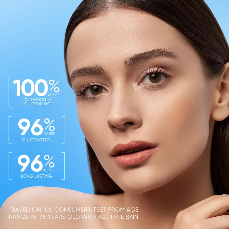 [New Shade Launch] SKINTIFIC Velvet Matte Cushion Foundation Blue Ultra Cover Powder Foundation, 12h Oil-Control, Lightweight, Long-Lasting, Waterproof Korean Cushion Makeup