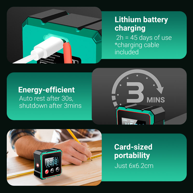 📢🔧 ГОРЕЩА РАЗПРОДАЖБА 49% ОТСТЪПКА 🔥4-странен магнитен цифров ъгломер с лазер