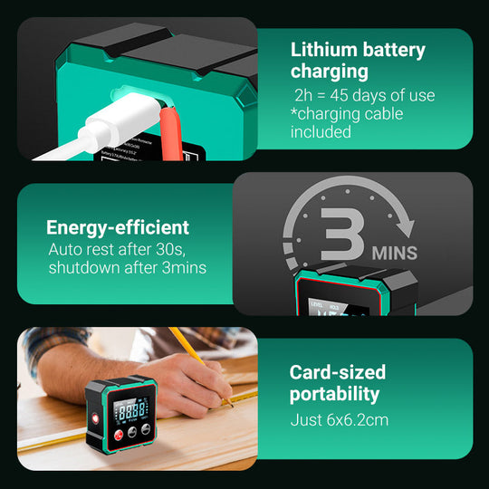 📢🔧 ГОРЕЩА РАЗПРОДАЖБА 49% ОТСТЪПКА 🔥4-странен магнитен цифров ъгломер с лазер