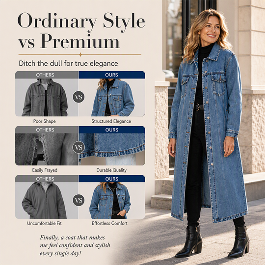 ⏳Time-Limited Special⏰Women’s Casual Longline Button-Up Denim Coat