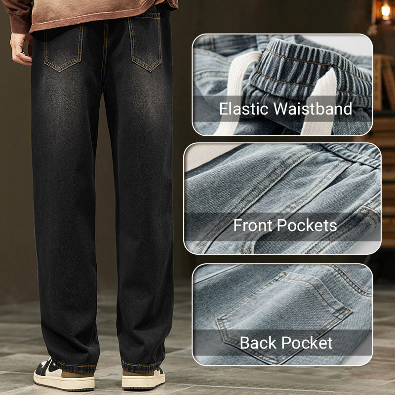 🧵 Men's Loose Straight Jeans – Classic Fit | Perfect for Commute, Casual & Weekend Wear, Easy to Style ✨