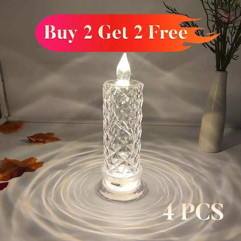 🎁LED Crystal Candle Lights- Romantic Tabletop Night Lights