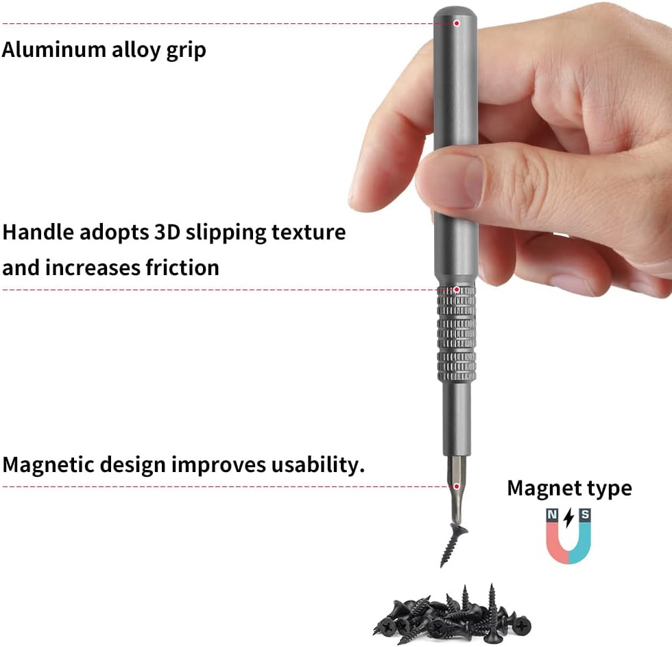 26 in 1 Precise Screw Driver Bit Set, 20 Bits (Phillps, Slotted, Torx, Hex and other 5 kinds of Bits), Flexible Shaft