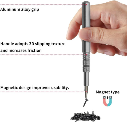 26 in 1 Precise Screw Driver Bit Set, 20 Bits (Phillps, Slotted, Torx, Hex and other 5 kinds of Bits), Flexible Shaft