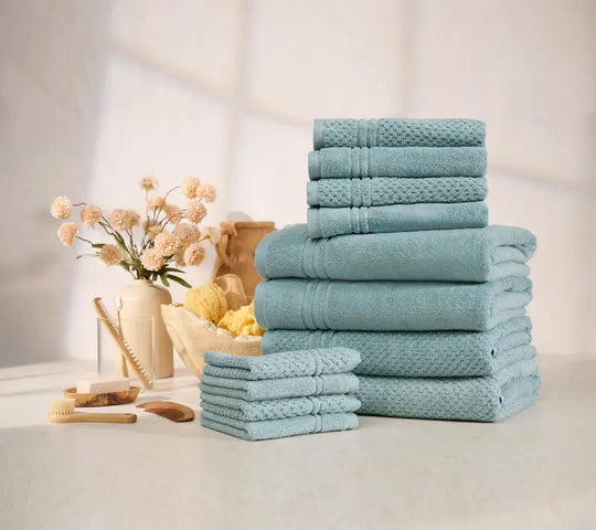 Home Reflections 100% Cotton Solid & Texture 12-pc Towel Set
