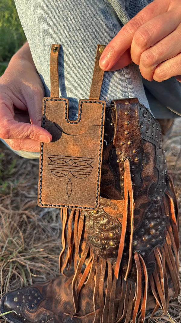 Western Boot Wallet with Snap Strap