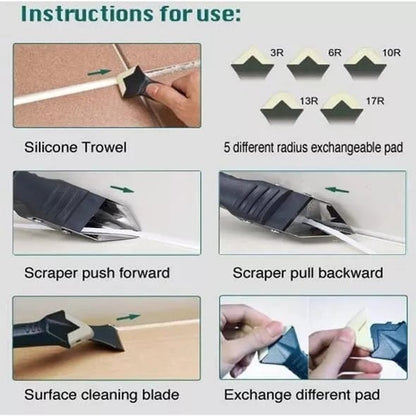 🔧 BUY 1 GET 1 FREE! ✨ 3-in-1 Ultimate Caulking Tool - Professional Sealant Finishing Kit for Perfect Smooth Joints Every Time 🛠️✨