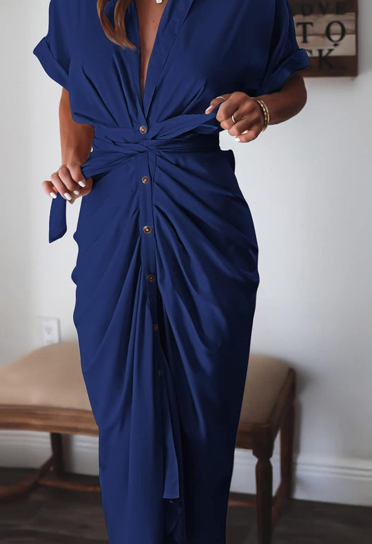 🔥 Moteriška sagų marškinių suknelė