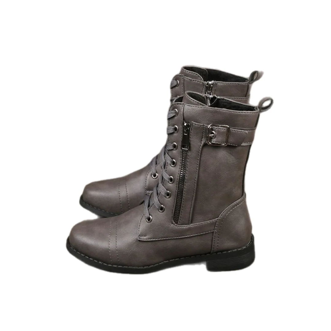 🍂Women's Round Toe Side Zipper Boots