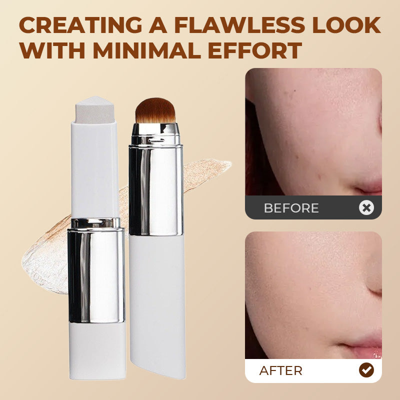 🎉BUY 1 GET 1 FREE🎉[OFFICIAL PRODUCT] Cover Cream Stick V w/ Detachable Brush - Korean Skin Care Color-Changing Foundation Stick with Collagen Capsules (0.45 oz)