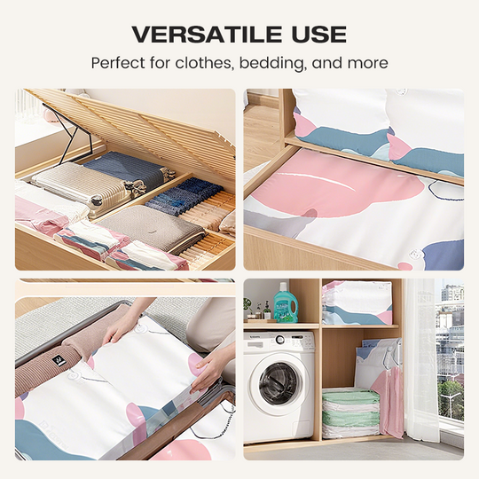 🧳No‑Pump Vacuum Storage Bags – Press & Seal, No Pump Needed. Saves 80% Space, Keeps Clothes Dry & Dust‑Free