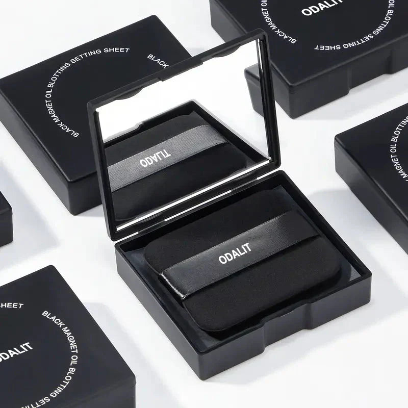 ⏰ПОСЛЕДЕН ДЕН - КУПЕТЕ 1, ПОЛУЧЕТЕ 1 БЕЗПЛАТНО!!💝Черен магнитен лист за фиксиране на попивателно масло с пудра, попивателно масло за по-голям контрол, поддържа свежест 2 в 1