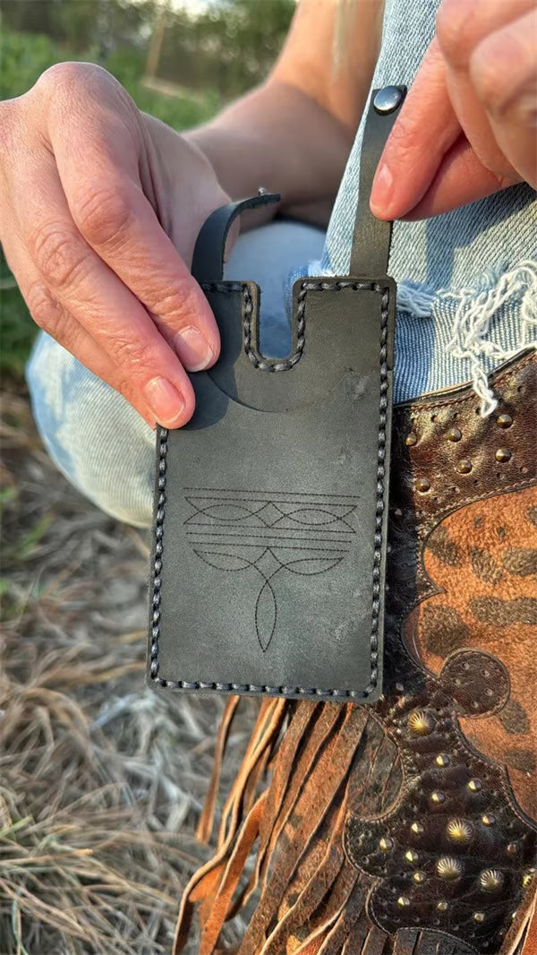 Western Boot Wallet with Snap Strap
