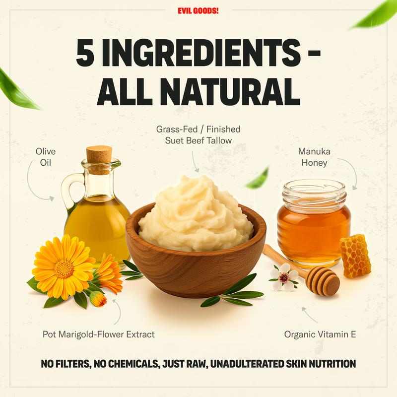 Whipped Butter and Manuka Honey Organic Nourishing Face Cream, Body Lotion, Lip Balm