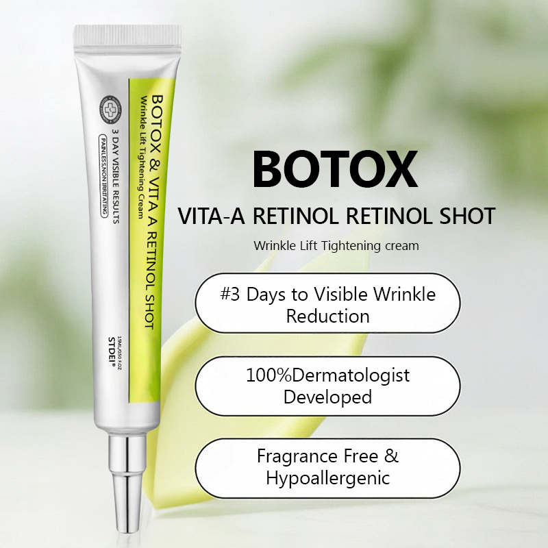 Последване👍| Възвърнете младостта на кожата си 💫STDEI® BOTOX &amp; VITA A RETINOL SHOT Крем за стягане и повдигане на бръчки