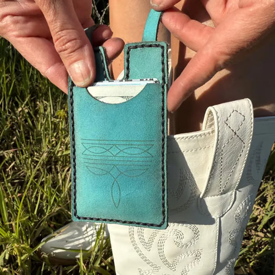 Western Boot Wallet with Snap Strap