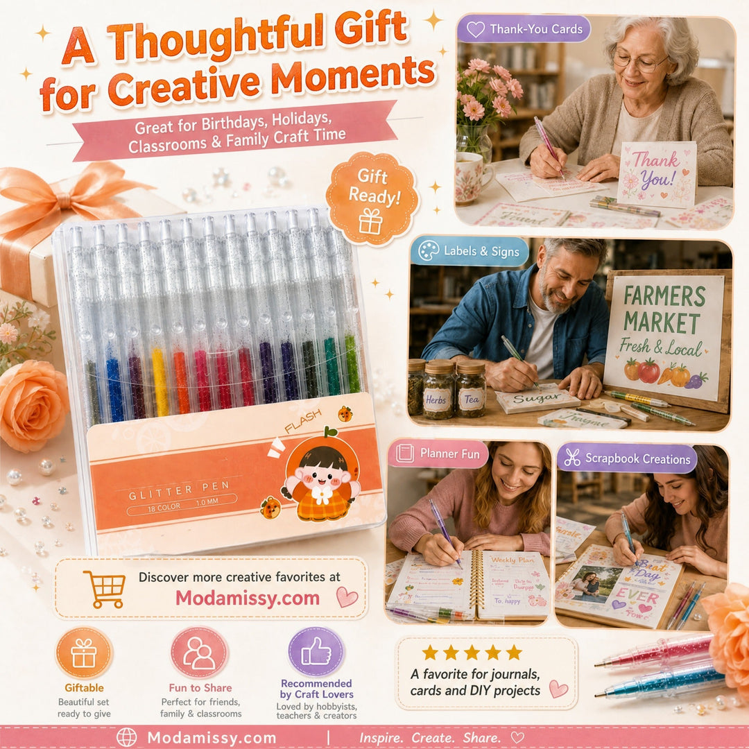 🔥LAST DAY SALE ONLY ￡9.99!!✨50K+ SOLD!🎁Glitter Gel Pen Set
