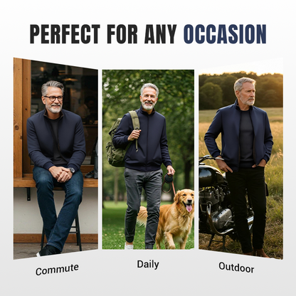 Men's Solid Color Zip Up Warm Jacket -💪Anti-wrinkle, windproof, rainproof and snowproof!